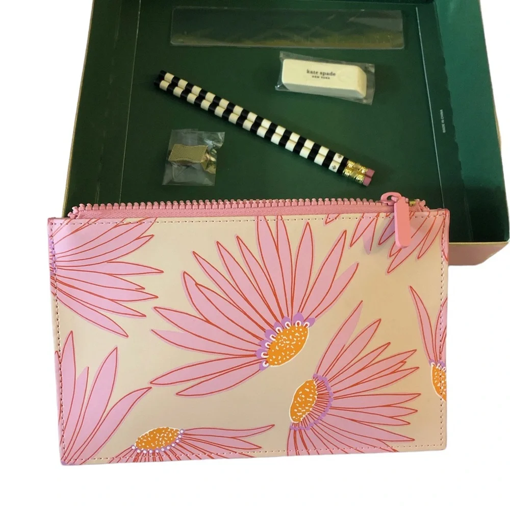 KATE SPADE Falling Flowers Pencil Pouch & Sundries